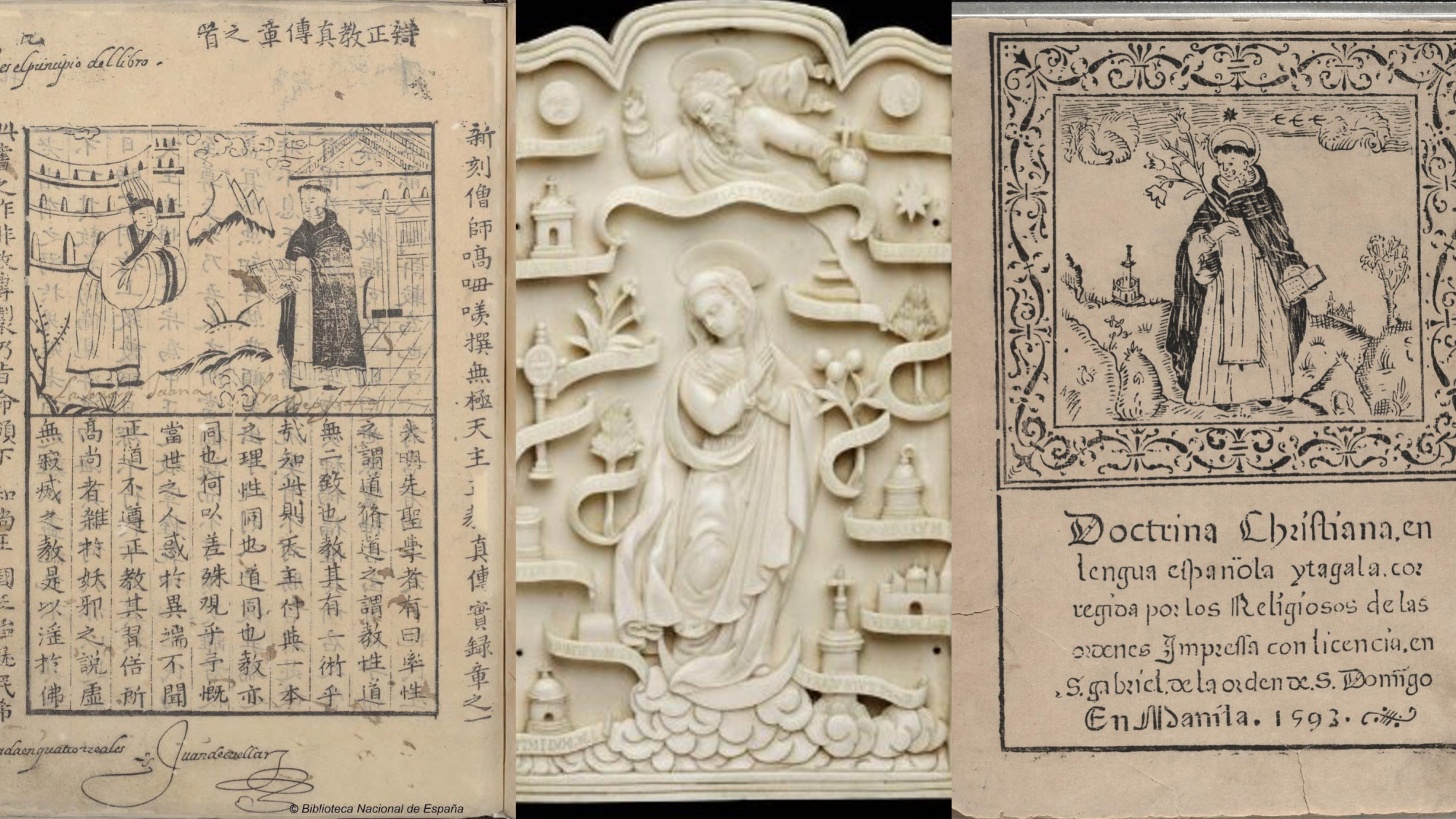 ink on paper and ivory carving