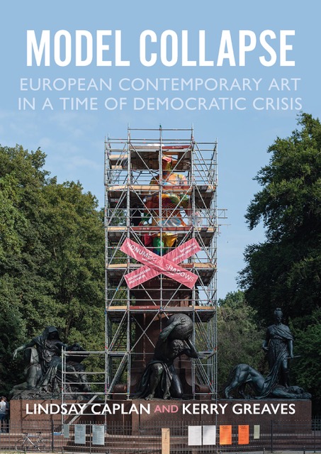 book cover featuring bronze monument surrounded by scaffolding