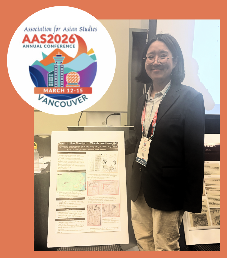 Dandan standing with her poster