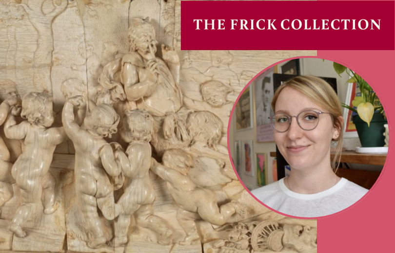 Emily Hirsch head shot in front of carved artwork