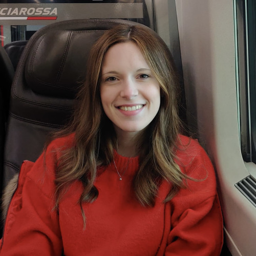 Woman with red sweater